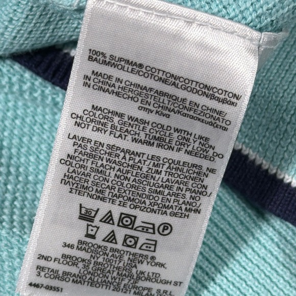 Brooks Brothers Sweater Mens XXL Light Blue Supima Cotton V-Neck Pullover Tennis - Picture 6 of 6